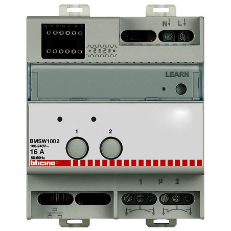 BM - ATTUATORE 2X16A - 230V ( BTICINO cod. BMSW1002 )