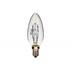 LAMPADA OLIVA ALOGENA E14 18W 230V TRASPARENTE ( DURALAMP cod. 03718 )