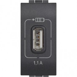 LL - USB CHARGER 1,1A ANTHRACITE ( BTICINO cod. L4285C1 )
