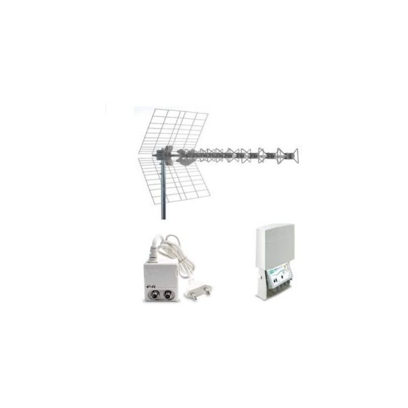 Kit TV digitale UHF Antenna + Amplificatore + Alimentatore