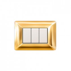 Placca Easy  3 moduli oro ( ELETTROCANALI cod. SE9803OR )