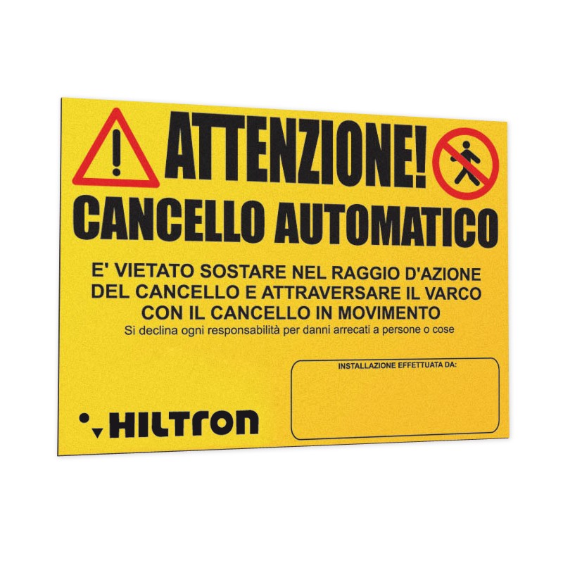 Targa Cancello Automatico ( HILTRON cod. TRG )