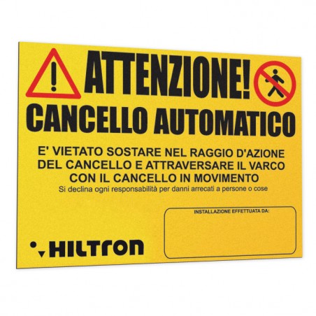 Targa Cancello Automatico ( HILTRON cod. TRG )