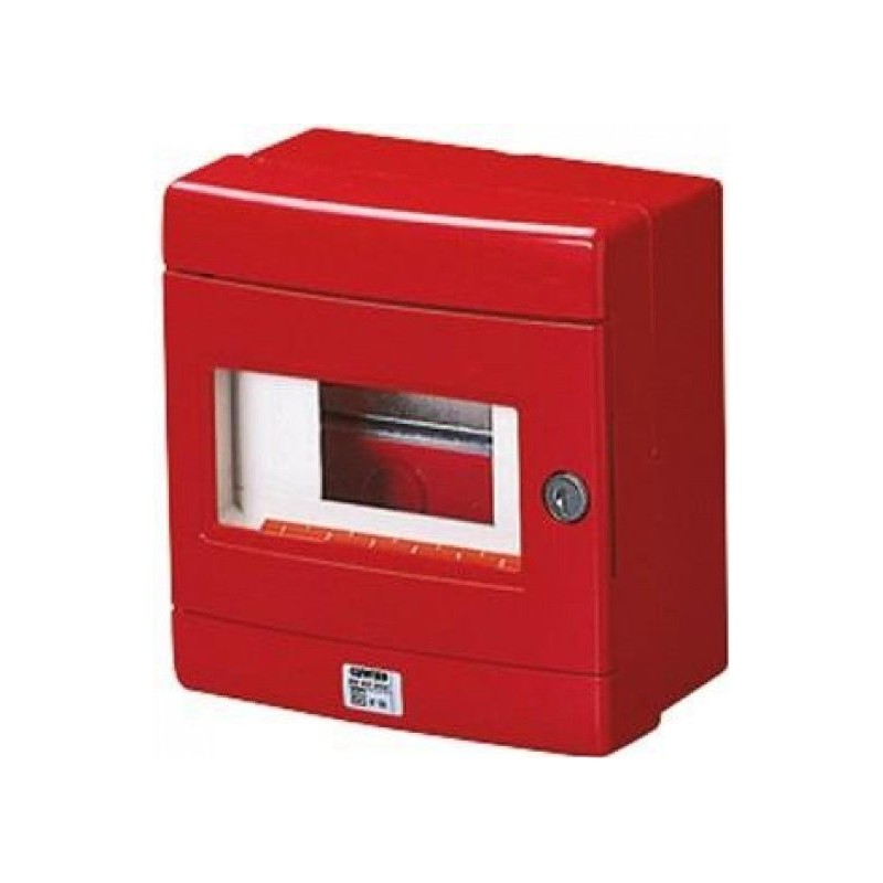 Centralino Stagno Per Emergenza 8M.Guida En50022 Rosso ( GEWISS cod. GW42202 )