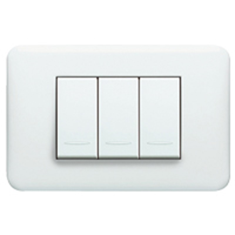 Vela Basic - Placca Bianco Classico 6M ( LEGRAND cod. 680549 )