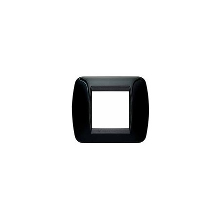 Living Int - Placca 2 Posti Nero Solid ( BTICINO cod. L4802NR )