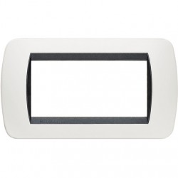 Living Int.- Placca 4P Plastica Bianco S. ( BTICINO cod. L4804PB )