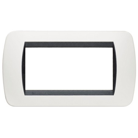 Living Int.- Placca 4P Plastica Bianco S. ( BTICINO cod. L4804PB )