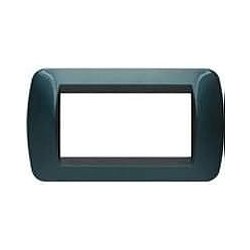 Living Int - Placca 4 Posti Blu Metallic ( BTICINO cod. L4804BT )