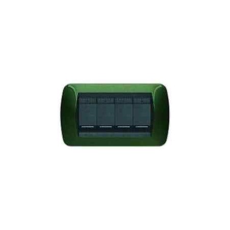 Living Int - Placca 4 Posti Verde Metallic ( BTICINO cod. L4804VT )