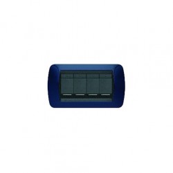 Living Int - Placca 4 Posti Blu Solid ( BTICINO cod. L4804BD )