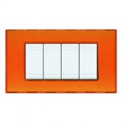 Light - Placca 4 Posti Arancio Gel ( BTICINO cod. N4804AJ )