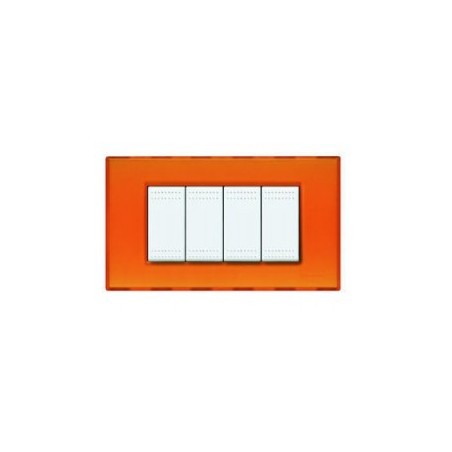 Light - Placca 4 Posti Arancio Gel ( BTICINO cod. N4804AJ )