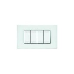 Light - Placca 4 Posti Biancoopale ( BTICINO cod. N4804OB )