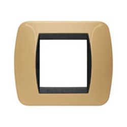 Living Int - Placca 2 Posti Giallo Scooter ( BTICINO cod. L4802GT )