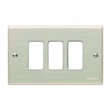 Magic - Placca Con Viti A 3 Posti Oxidal ( BTICINO cod. 503/3 )