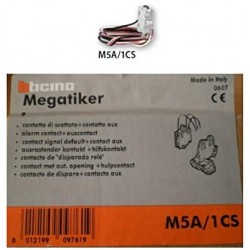 Megatiker - 1 Contatto Aux Con Adattatore ( BTICINO cod. M5A/1CS )