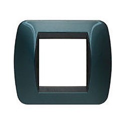 Living Int - Placca 2 Posti Blu Metallic ( BTICINO cod. L4802BT )