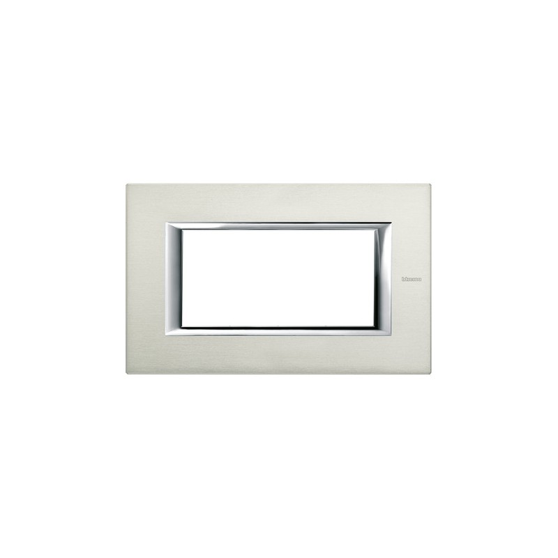 Axolute - Placca 4P Alluminiospazzolato ( BTICINO cod. HA4804XC )