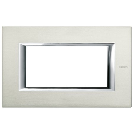 Axolute - Placca 4P Alluminiospazzolato ( BTICINO cod. HA4804XC )