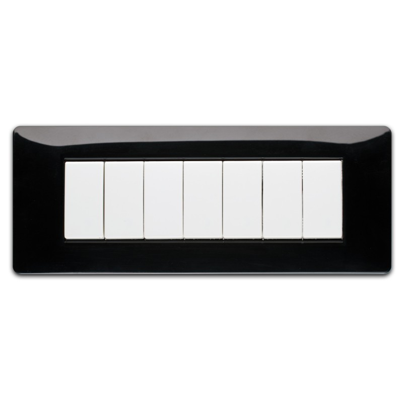 Mix Placca 7 Posti Nero Panther ( MASTER cod. 21MX207 )