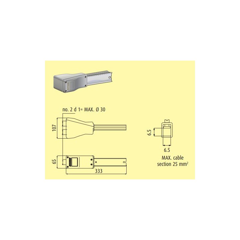 Alimentaz.Testata Dx Ip55 Lb256/406 ( ZUCCHINI -BLINDO cod. 70261101 )