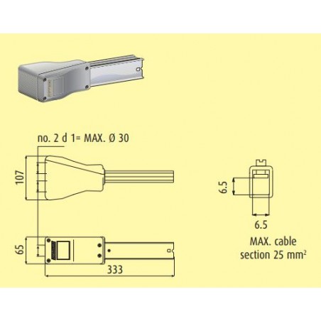 Alimentaz.Testata Dx Ip55 Lb256/406 ( ZUCCHINI -BLINDO cod. 70261101 )