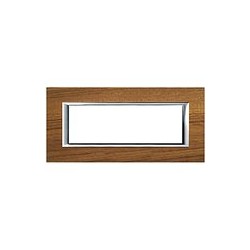 Axolute - Placca 6P Legno Teak ( BTICINO cod. HA4806LTK )