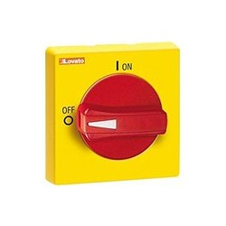 Maniglia Giallo/Rossa Lucchett. Ip65 ( LOVATO cod. GAX63 )