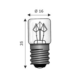 Lampada E14   16X35 220-260V  3-5 ( WIMEX cod. 4101615 )