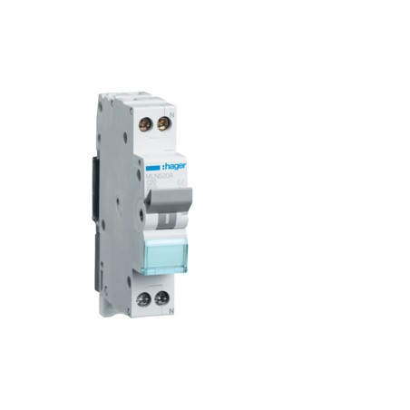 Interr. Autom.1P+N 20A 6 Ka C ( HAGER cod. MLN520A )