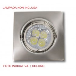 Dic.Orien. D50 230V/35-50W Bian Quad.S/Lamp ** Con Gu10 ** ( LAMPO cod. DIKORSQ230/BI/SL )