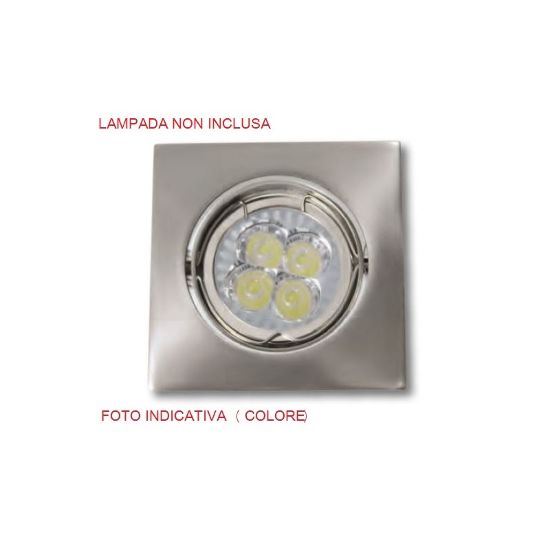 Dic.Orien. D50 230V/35-50W Bian Quad.S/Lamp ** Con Gu10 ** ( LAMPO cod. DIKORSQ230/BI/SL )