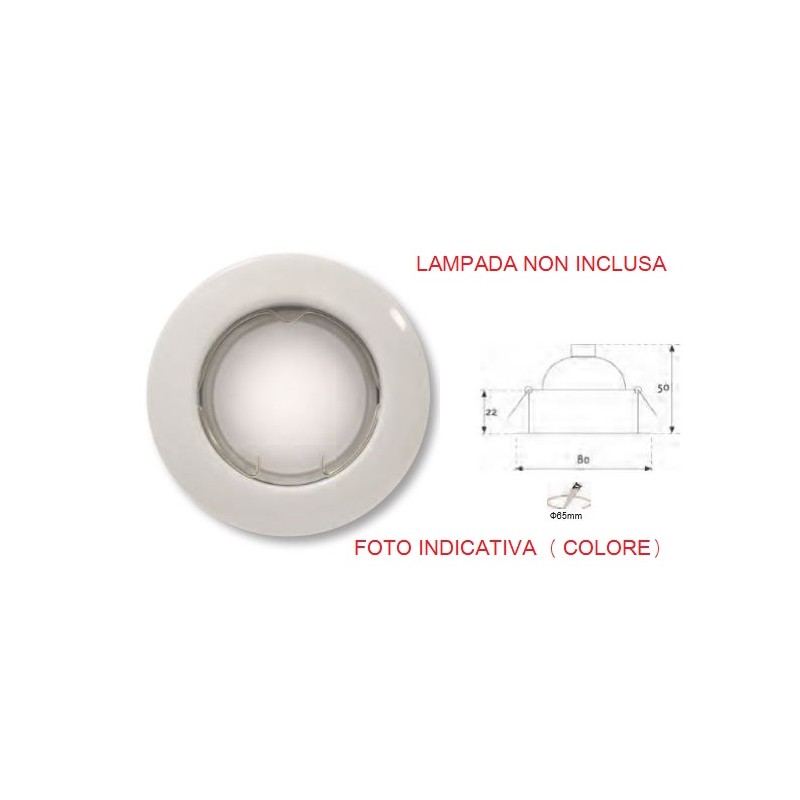 Dicr.Fisso D50 230V/35-50W Cromo S/Lamp ** Con Gu10 ** ( LAMPO cod. DIKF230/CR/SL )