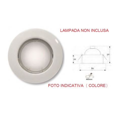 Dicr.Fisso D50 230V/35-50W Cromo S/Lamp ** Con Gu10 ** ( LAMPO cod. DIKF230/CR/SL )