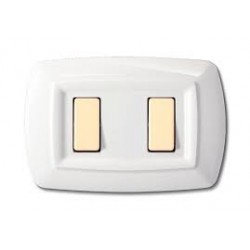 Placca Tondo' 2 Moduli Bianco ( ELETTROCANALI cod. ECL2592WH )