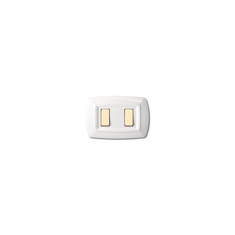 Placca Tondo' 2 Moduli Bianco ( ELETTROCANALI cod. ECL2592WH )