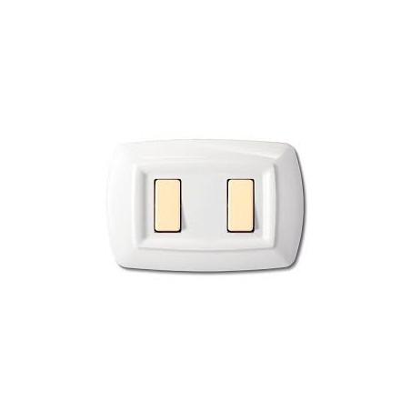 Placca Tondo' 2 Moduli Bianco ( ELETTROCANALI cod. ECL2592WH )