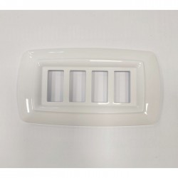 Placca Tondo' 4 Moduli Bianco ( ELETTROCANALI cod. ECL2594WH )