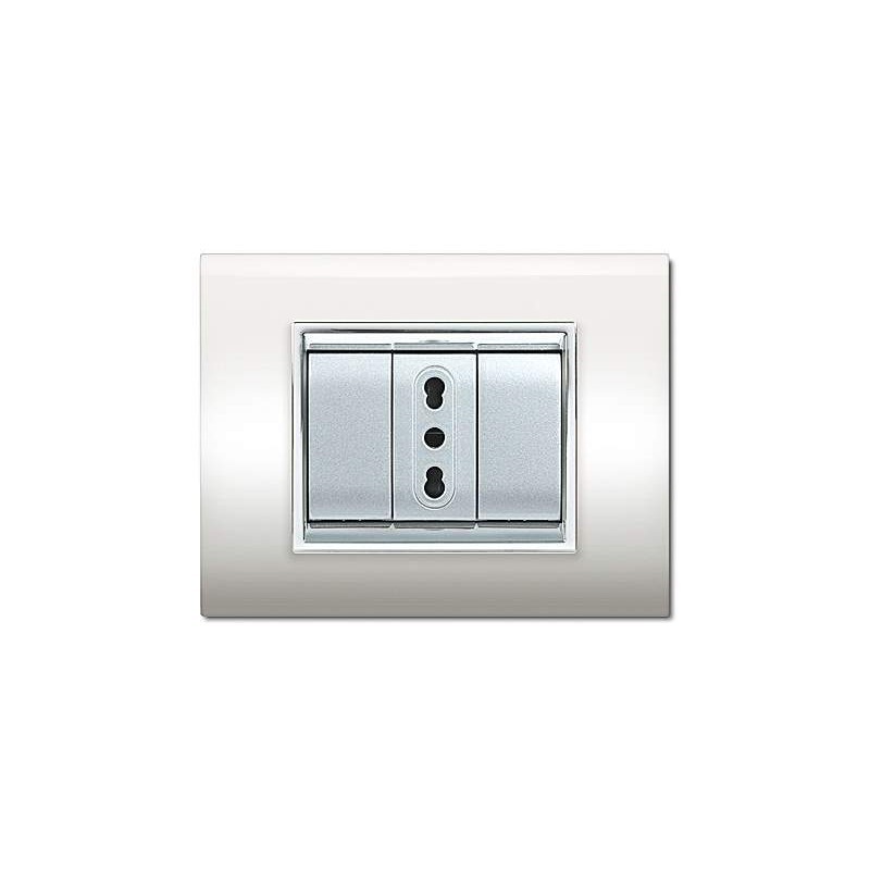 Placca Newprestige 3 Moduli Bianco ( ELETTROCANALI cod. ECL3083WH )