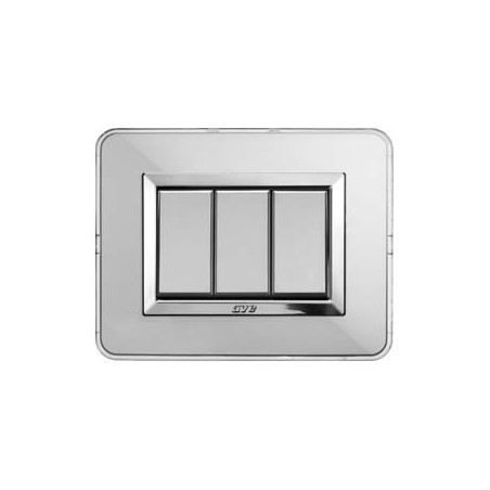 Placca Personal44 Alluminio Nat. 3M ( AVE cod. 44P03ALS )