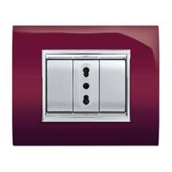 Placca Newprestige 3 Moduli Amaranto ( ELETTROCANALI cod. ECL3083AM )