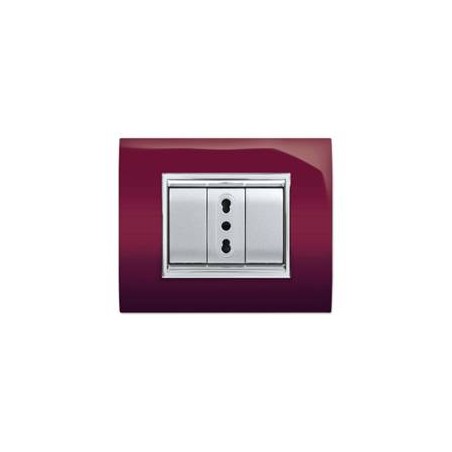 Placca Newprestige 3 Moduli Amaranto ( ELETTROCANALI cod. ECL3083AM )