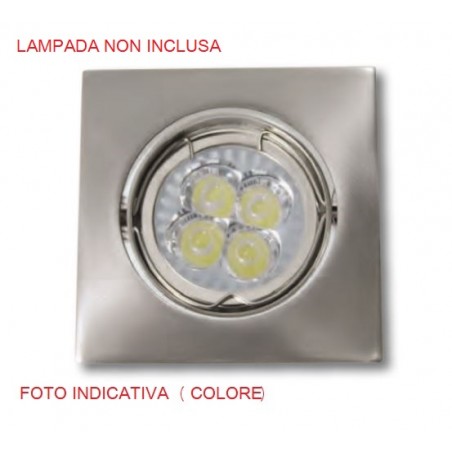 Faro Orientabile Gu10 D50 12V 50W Cromo ( LAMPO cod. DIKORSQ12/CR/SL )