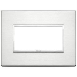 Placca 4M Alluminio Brillante ( VIMAR cod. 21654.01 )