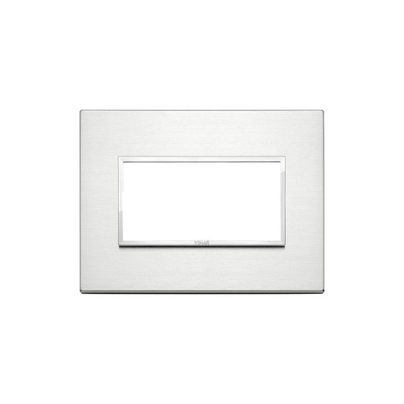 Placca 4M Alluminio Brillante ( VIMAR cod. 21654.01 )