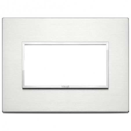 Placca 4M Alluminio Brillante ( VIMAR cod. 21654.01 )