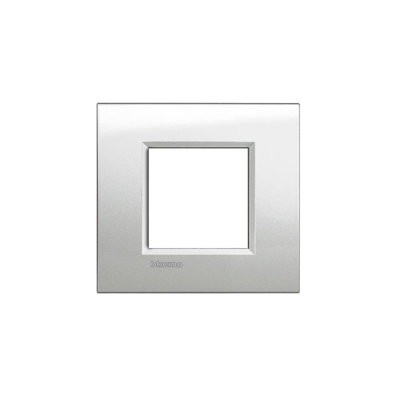 Ll - Placca 2P Argento Lunare ( BTICINO cod. LNA4802GL )