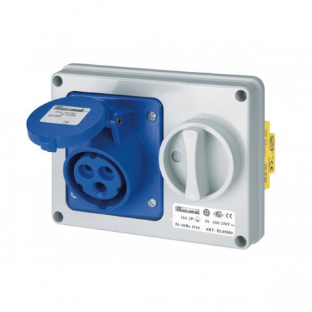 Presa Iosbf Senza Fondo Ip44 220V 2P+T 16A ( ELETTROCANALI cod. EC69090 )