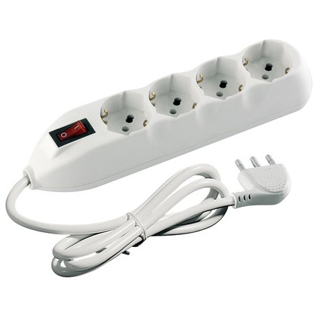 Multipresa  4St Tede/Bip Interr+Cavo Bco ( BTICINO cod. 3680DB )